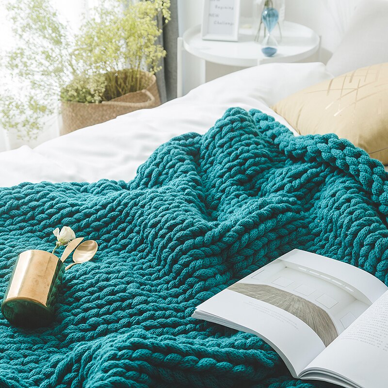 Textured Knitted Throw Blanket Textured Knitted Throw Blanket Decluttered Homes