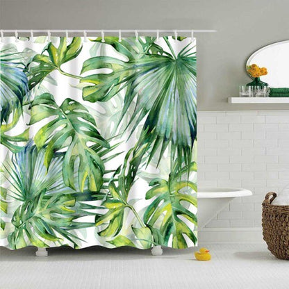 Green Tropical Plant Shower Curtains Shower Curtains Decluttered Homes