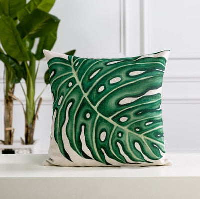 Tropical Leaves Pillow Covers Pillow Covers Decluttered Homes