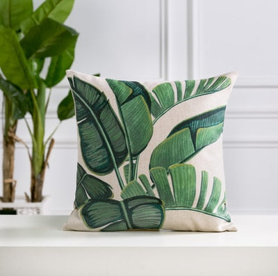 Tropical Leaves Pillow Covers Pillow Covers Decluttered Homes