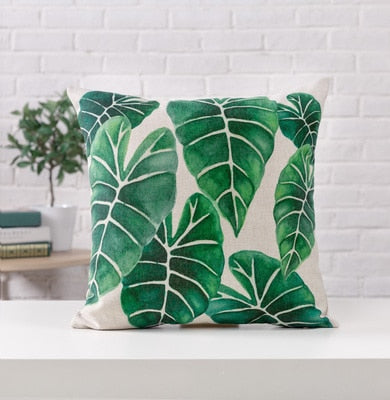 Tropical Leaves Pillow Covers Pillow Covers Decluttered Homes